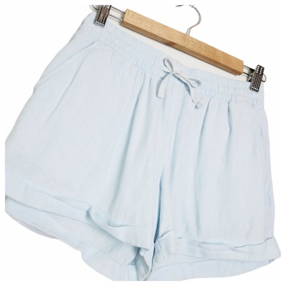 Old Navy Light Blue Lounge Shorts Elastic Waist Drawstring Shorts w Pockets - Picture 3 of 10